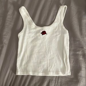 Garage ribbed rose tank top